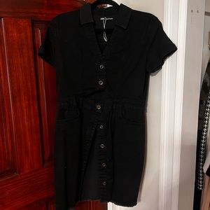 Zara cut out black jean dress size large